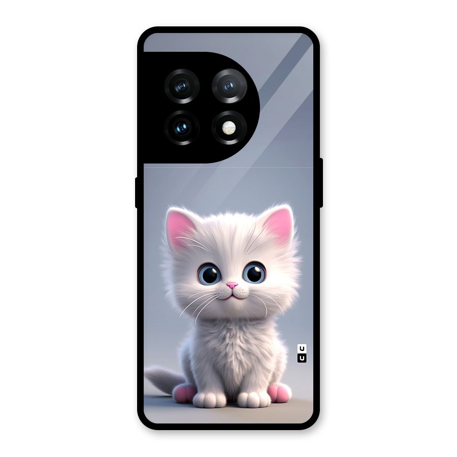 Cute Kitten Sitting Glass Back Case for OnePlus 11