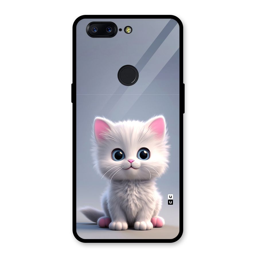 Cute Kitten Sitting Glass Back Case for OnePlus 5T