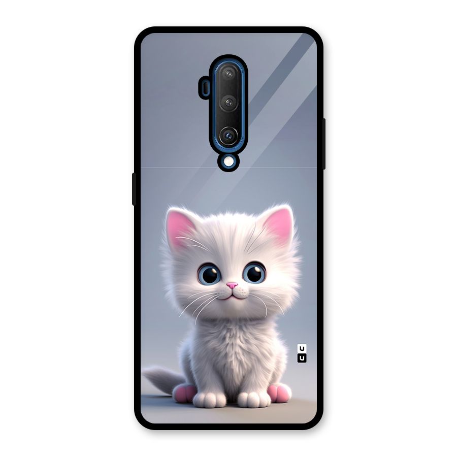 Cute Kitten Sitting Glass Back Case for OnePlus 7T Pro