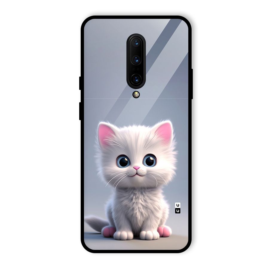 Cute Kitten Sitting Glass Back Case for OnePlus 7 Pro