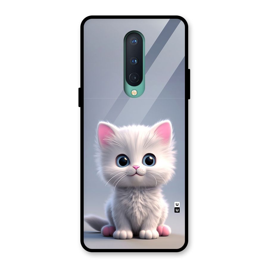 Cute Kitten Sitting Glass Back Case for OnePlus 8