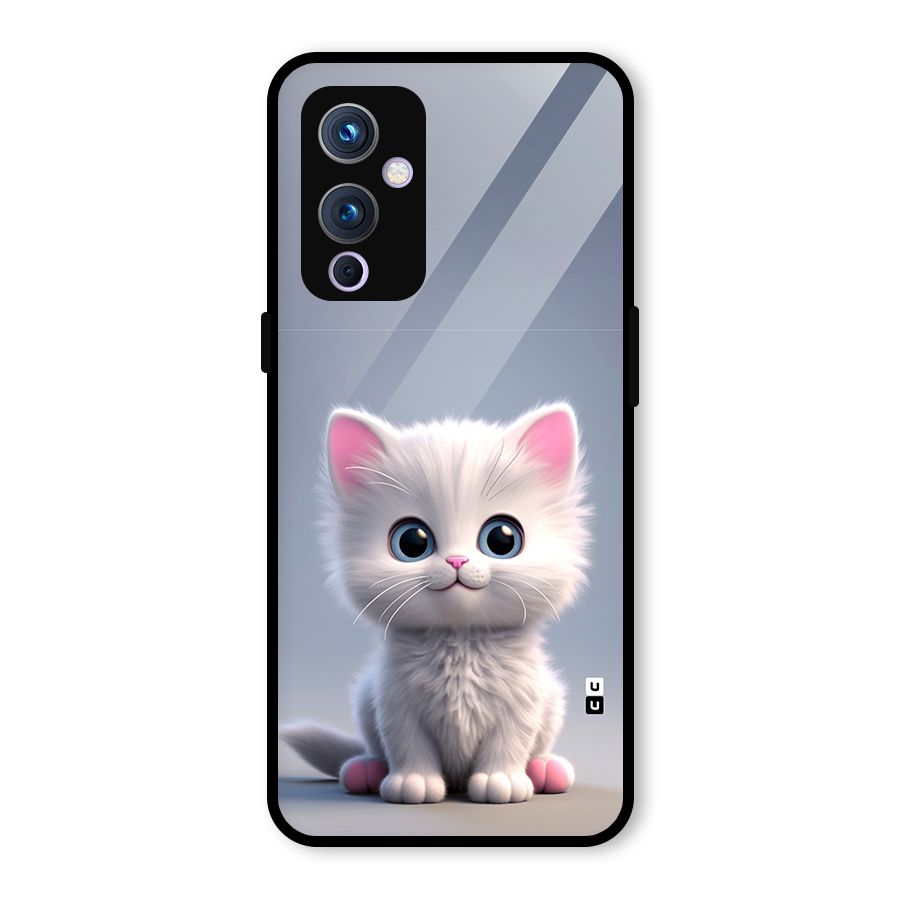 Cute Kitten Sitting Glass Back Case for OnePlus 9