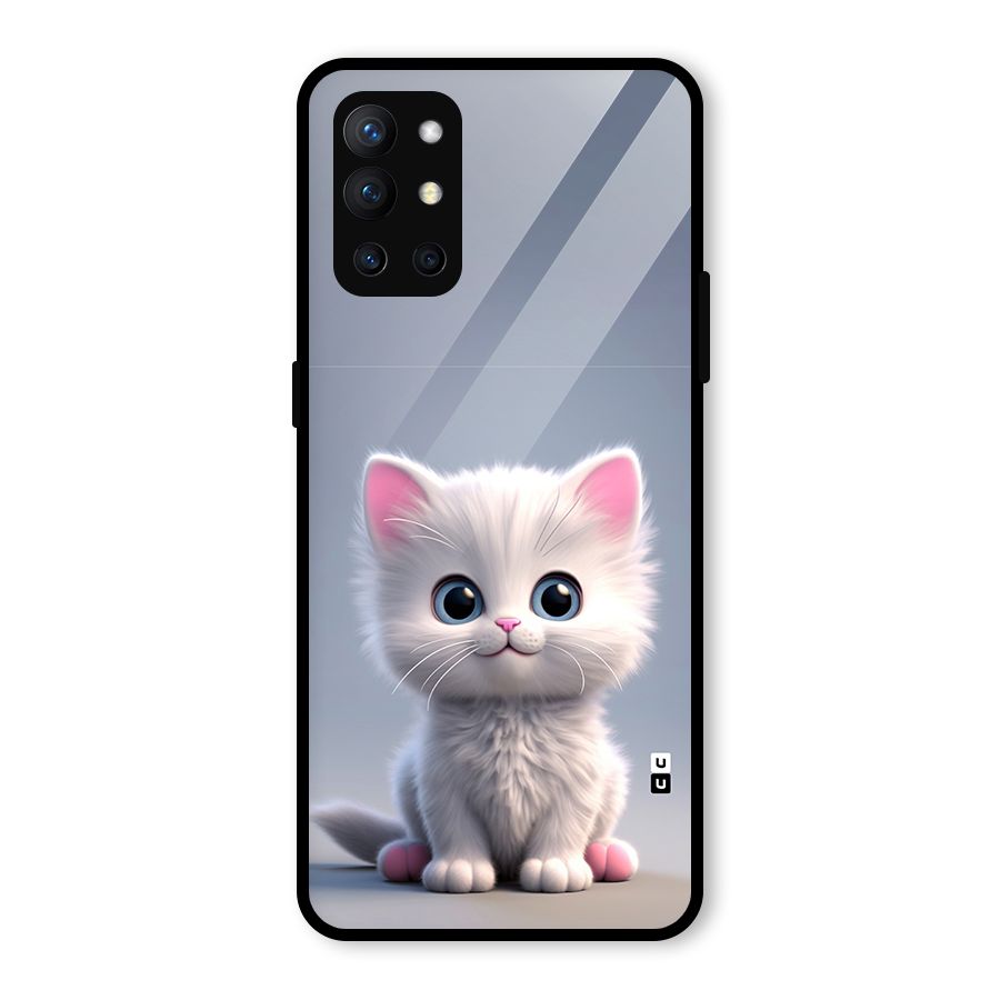 Cute Kitten Sitting Glass Back Case for OnePlus 9R
