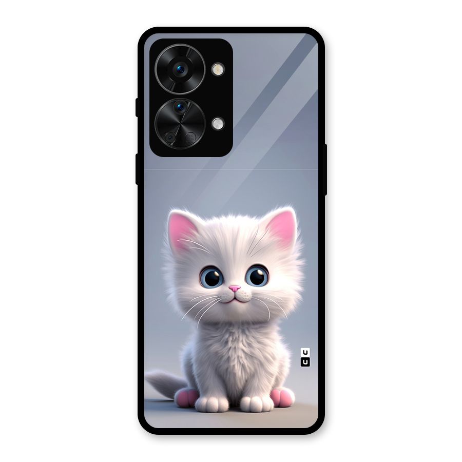 Cute Kitten Sitting Glass Back Case for OnePlus Nord 2T