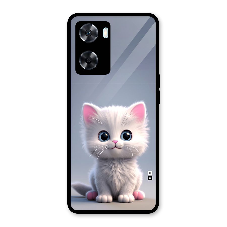 Cute Kitten Sitting Glass Back Case for Oppo A77