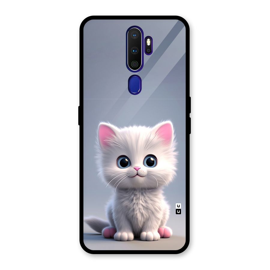 Cute Kitten Sitting Glass Back Case for Oppo A9 (2020)