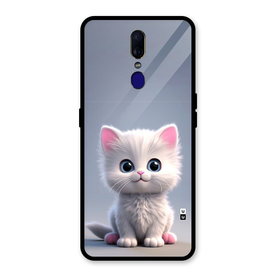 Cute Kitten Sitting Glass Back Case for Oppo F11