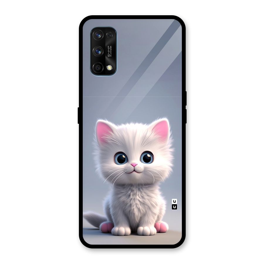 Cute Kitten Sitting Glass Back Case for Realme 7 Pro