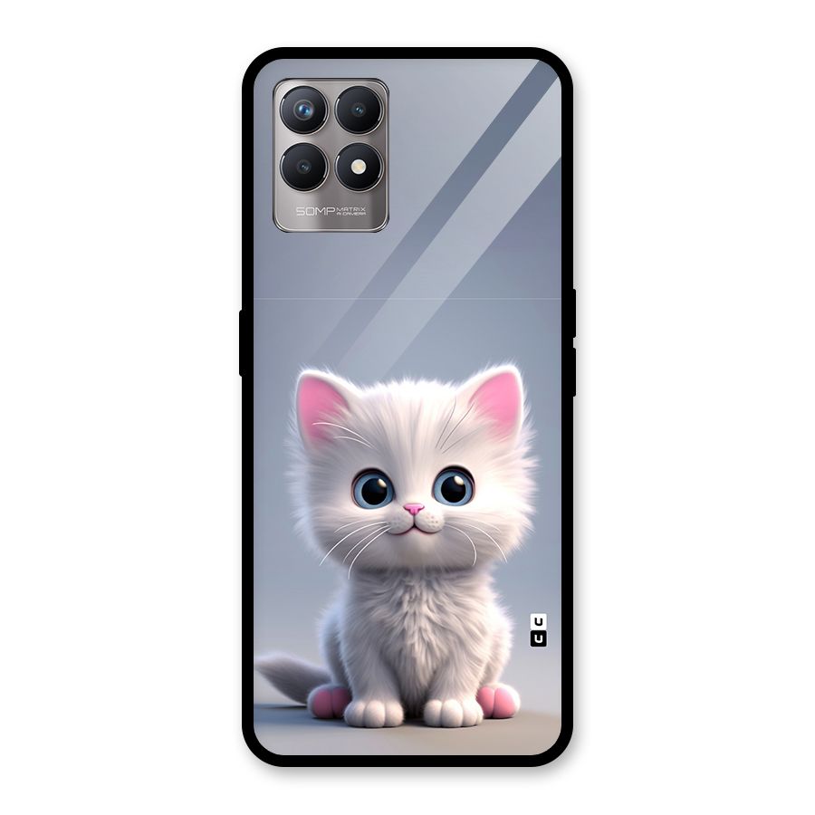 Cute Kitten Sitting Glass Back Case for Realme 8i