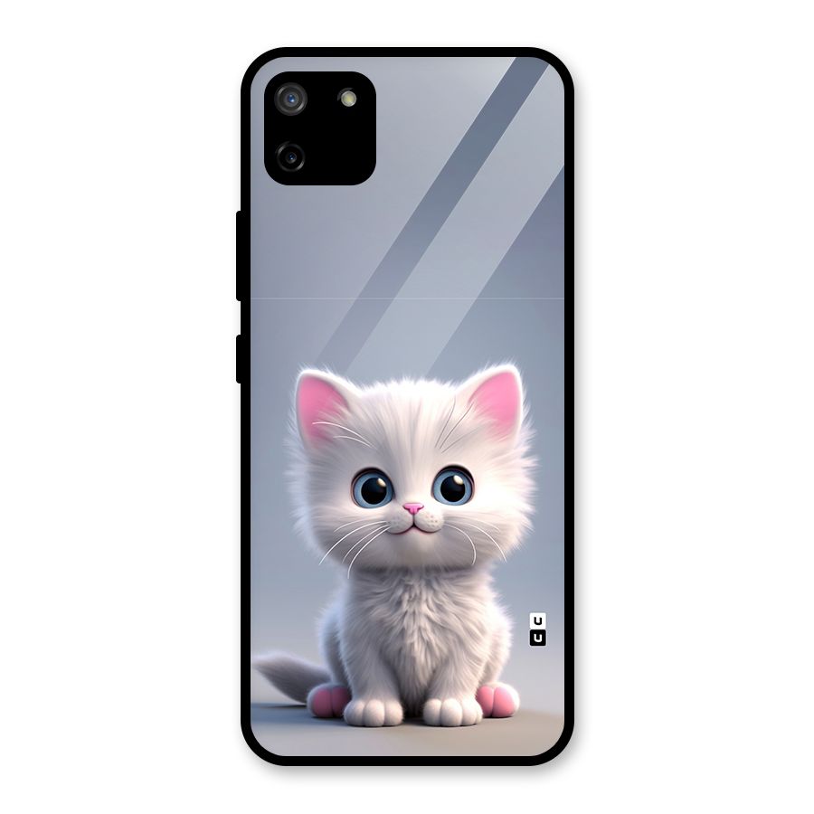 Cute Kitten Sitting Glass Back Case for Realme C11