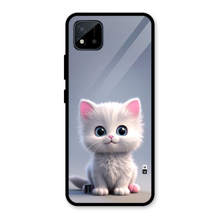 Cute Kitten Sitting Glass Back Case for Realme C11 2021
