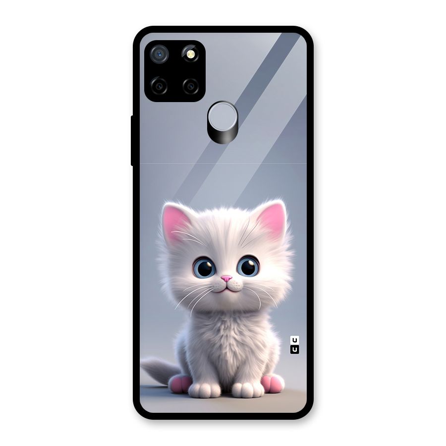 Cute Kitten Sitting Glass Back Case for Realme C12
