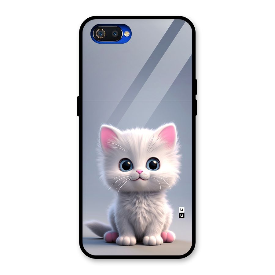 Cute Kitten Sitting Glass Back Case for Realme C2