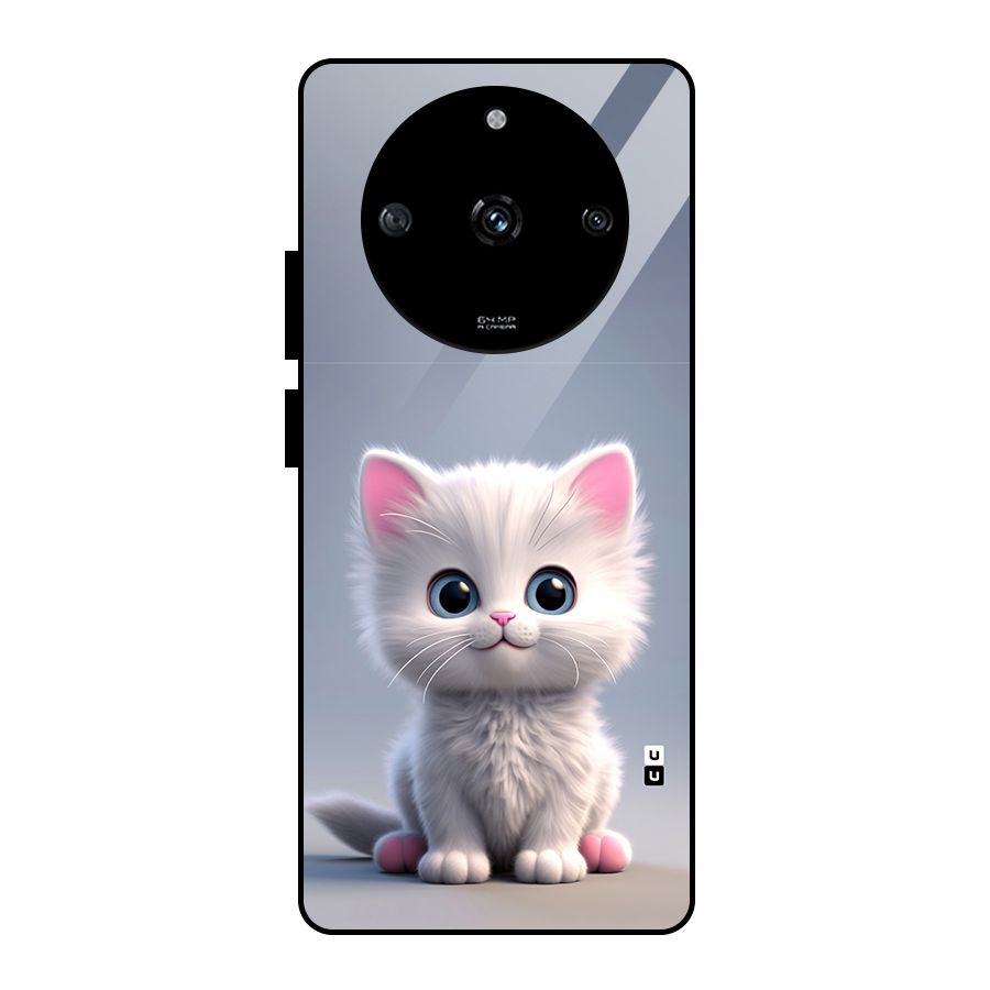 Cute Kitten Sitting Glass Back Case for Realme Narzo 60 5G