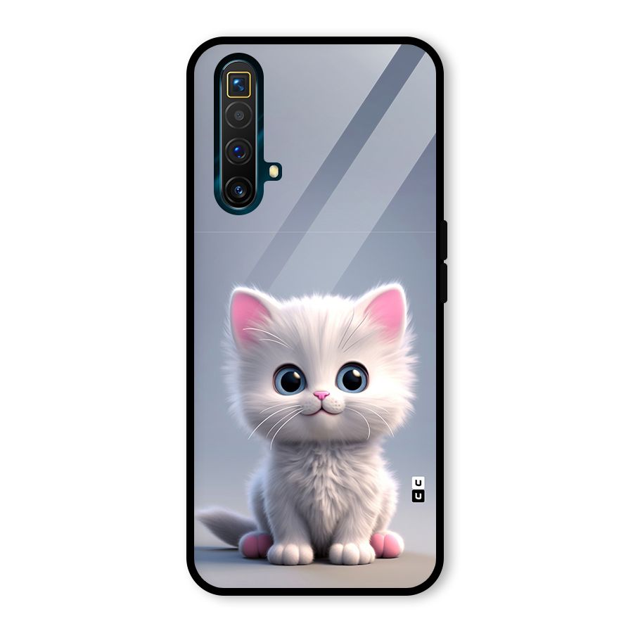 Cute Kitten Sitting Glass Back Case for Realme X3 SuperZoom