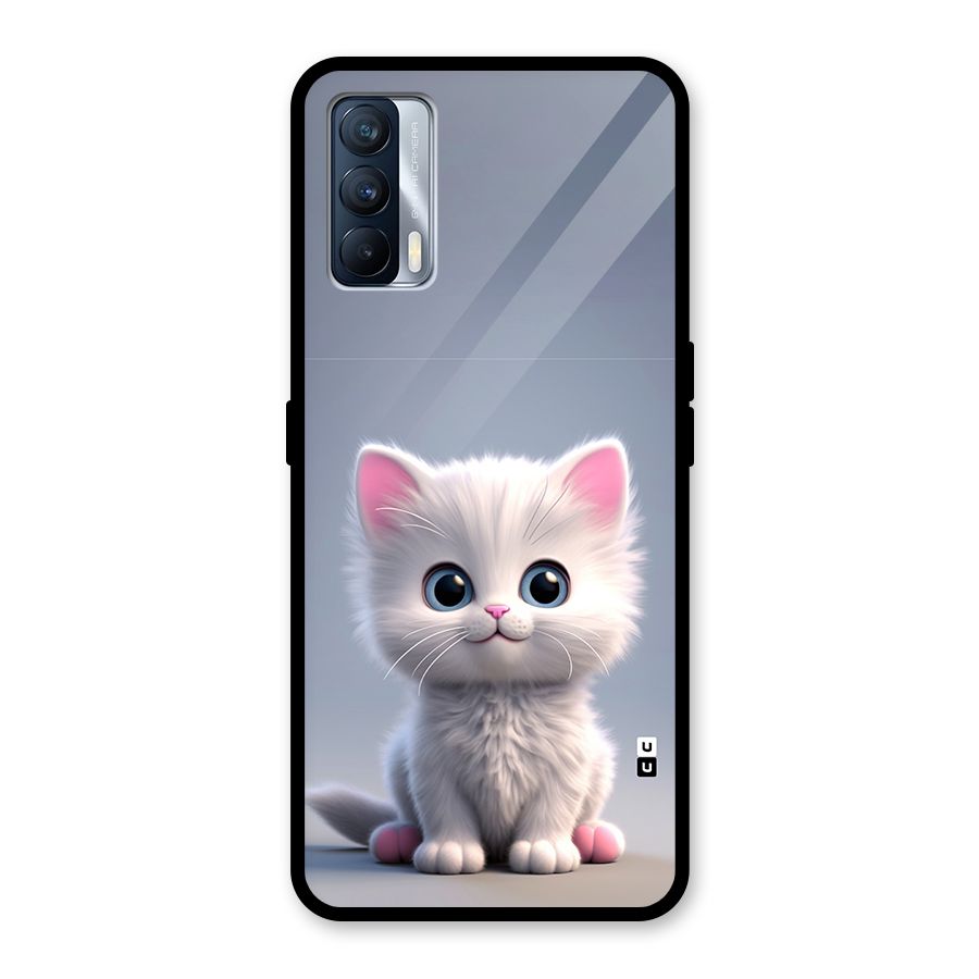 Cute Kitten Sitting Glass Back Case for Realme X7