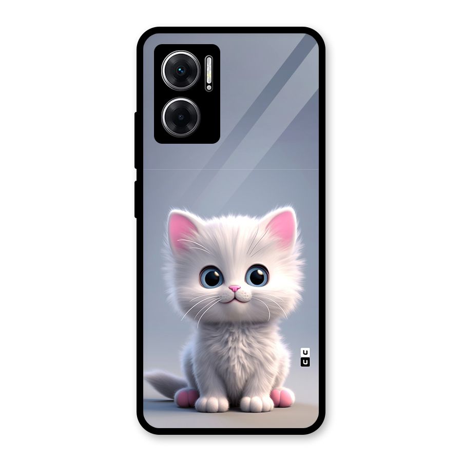Cute Kitten Sitting Glass Back Case for Redmi 11 Prime 5G