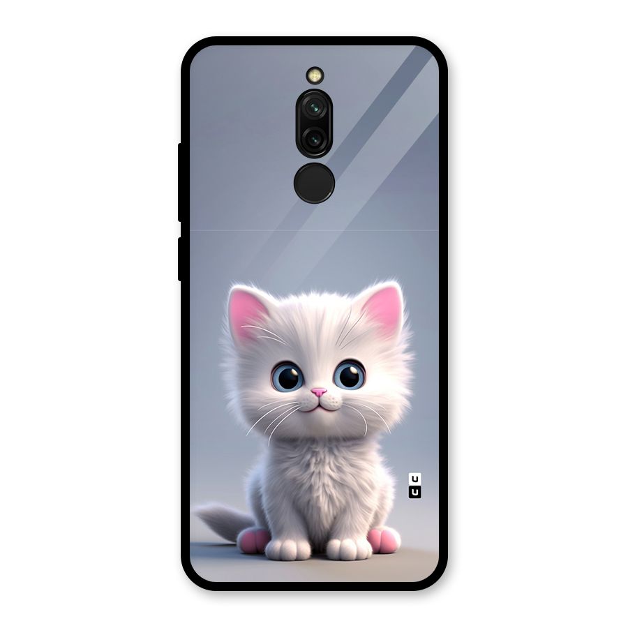 Cute Kitten Sitting Glass Back Case for Redmi 8