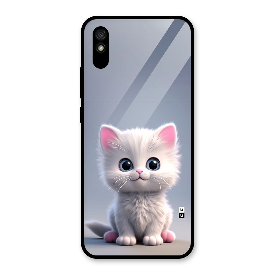 Cute Kitten Sitting Glass Back Case for Redmi 9A