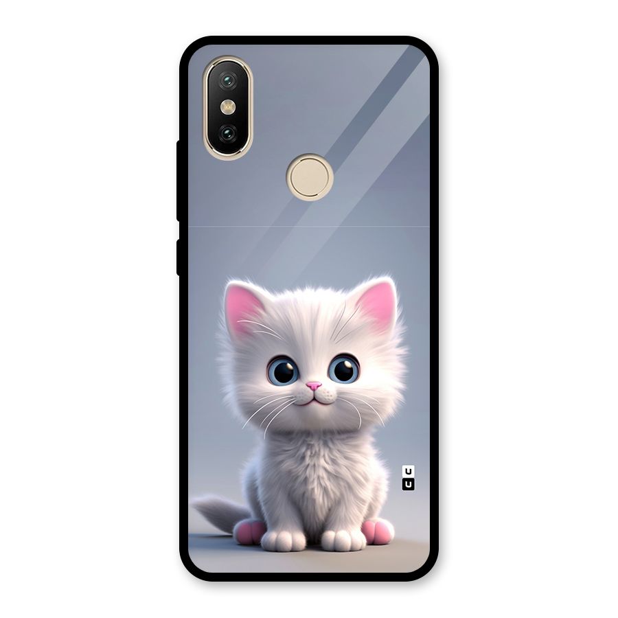 Cute Kitten Sitting Glass Back Case for Redmi A2
