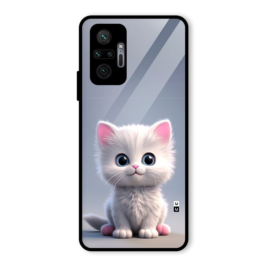 Cute Kitten Sitting Glass Back Case for Redmi Note 10 Pro