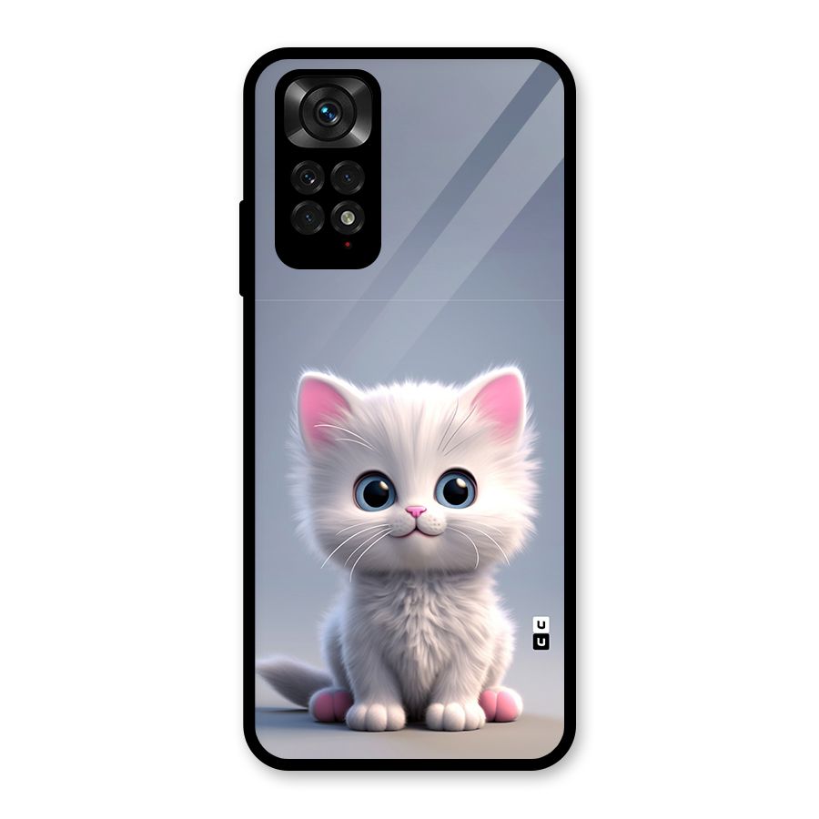 Cute Kitten Sitting Glass Back Case for Redmi Note 11S