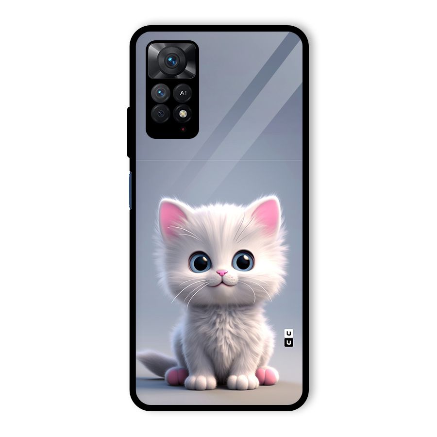 Cute Kitten Sitting Glass Back Case for Redmi Note 11 Pro