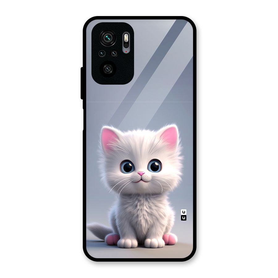 Cute Kitten Sitting Glass Back Case for Redmi Note 11 SE
