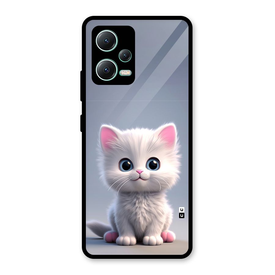 Cute Kitten Sitting Glass Back Case for Redmi Note 12 5G