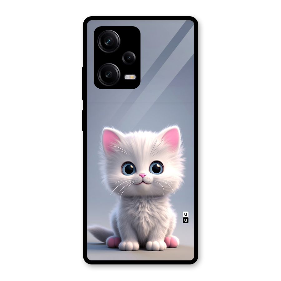 Cute Kitten Sitting Glass Back Case for Redmi Note 12 Pro