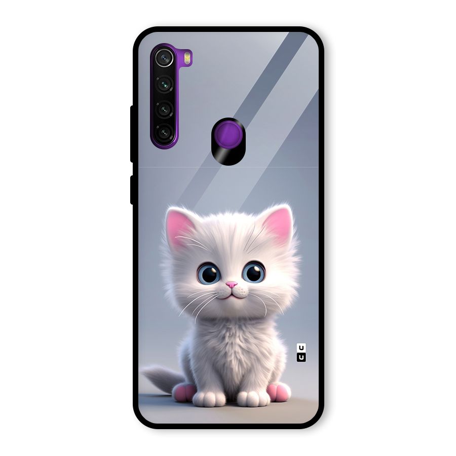Cute Kitten Sitting Glass Back Case for Redmi Note 8