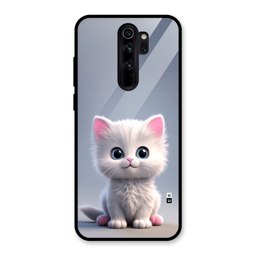 Cute Kitten Sitting Glass Back Case for Redmi Note 8 Pro