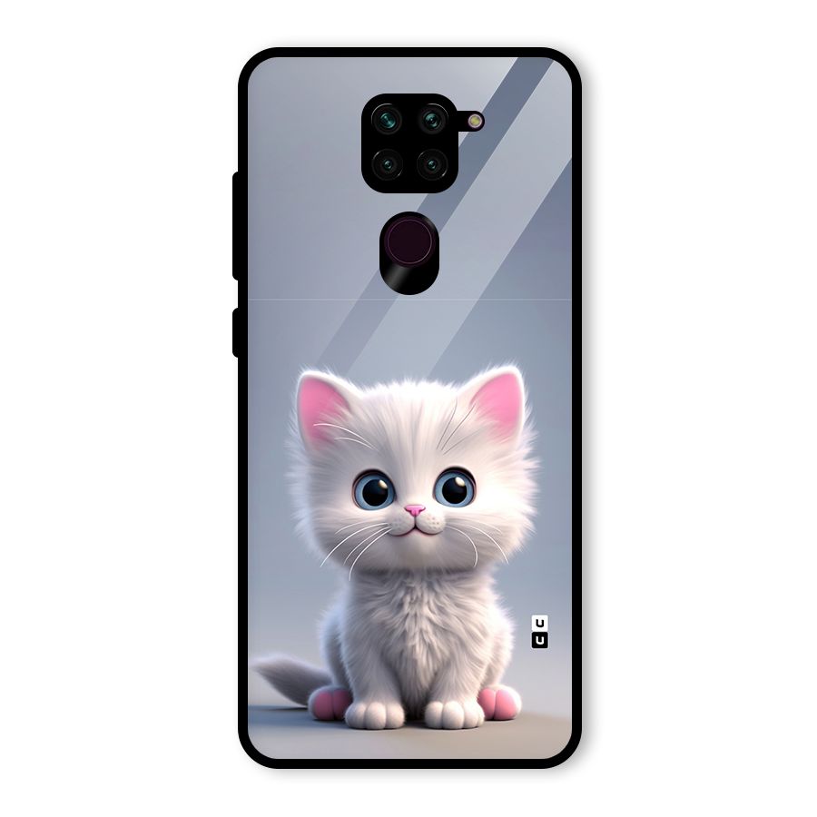 Cute Kitten Sitting Glass Back Case for Redmi Note 9