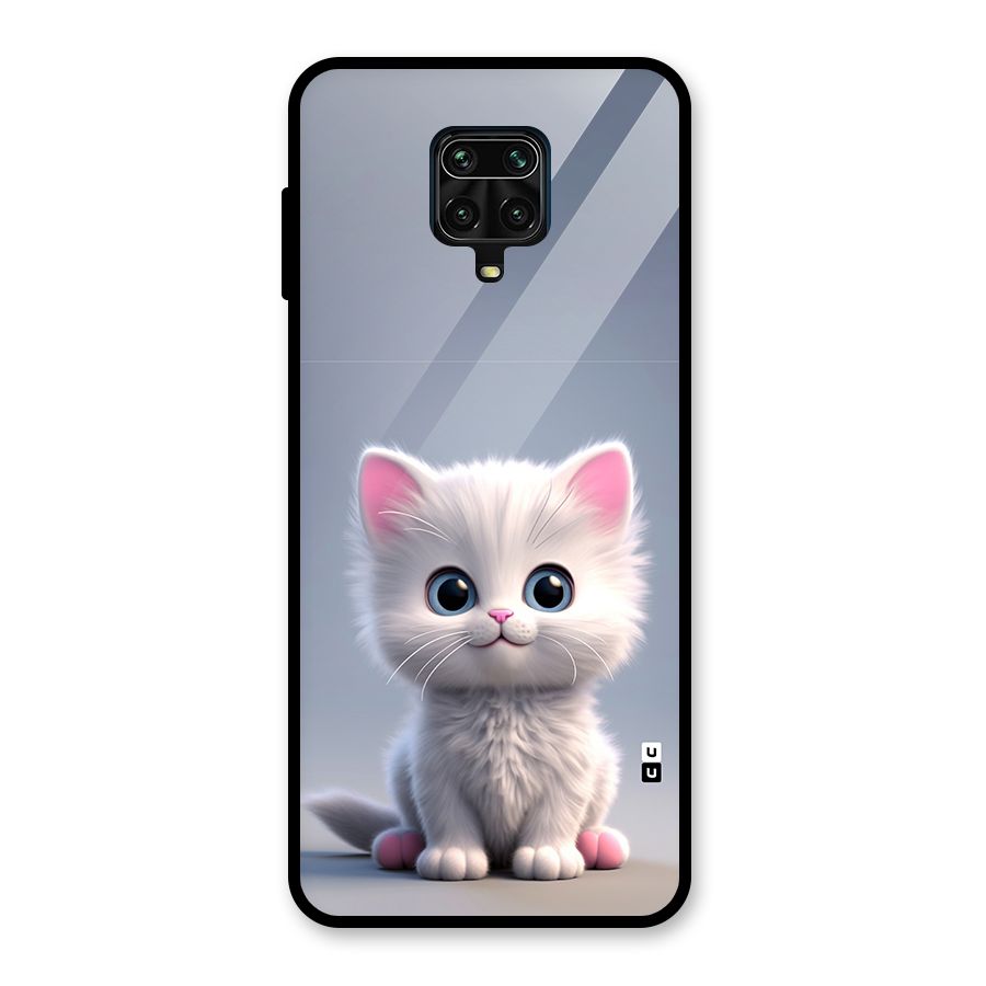 Cute Kitten Sitting Glass Back Case for Redmi Note 9 Pro