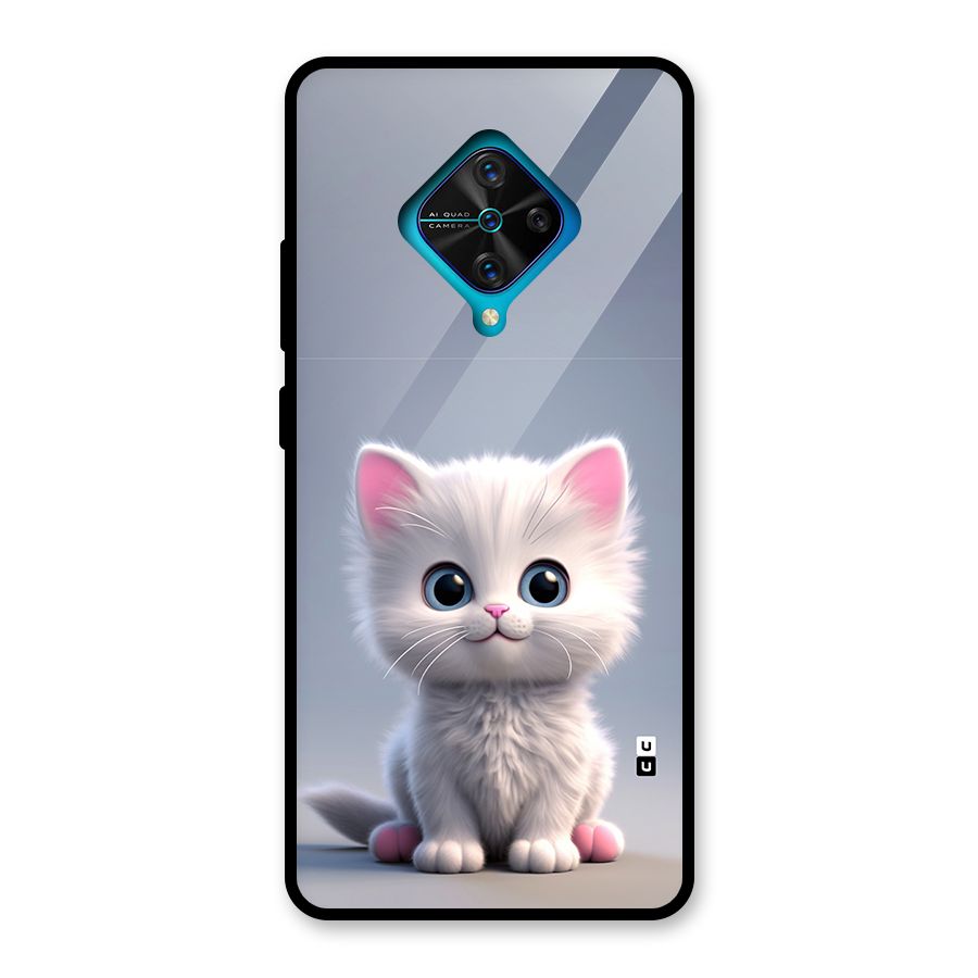 Cute Kitten Sitting Glass Back Case for Vivo S1 Pro