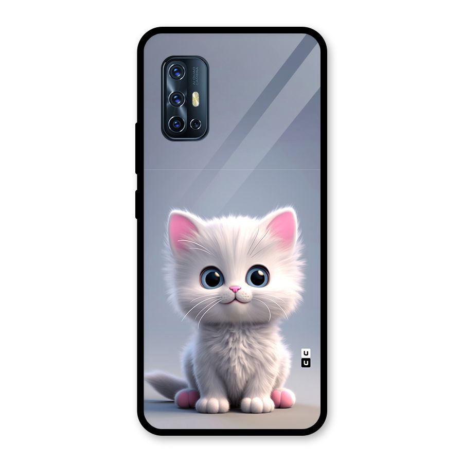 Cute Kitten Sitting Glass Back Case for Vivo V17