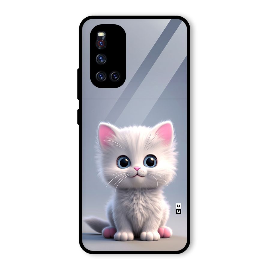 Cute Kitten Sitting Glass Back Case for Vivo V19