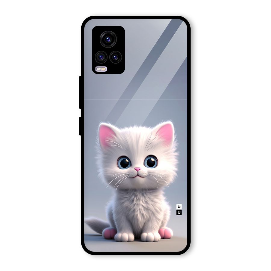 Cute Kitten Sitting Glass Back Case for Vivo V20