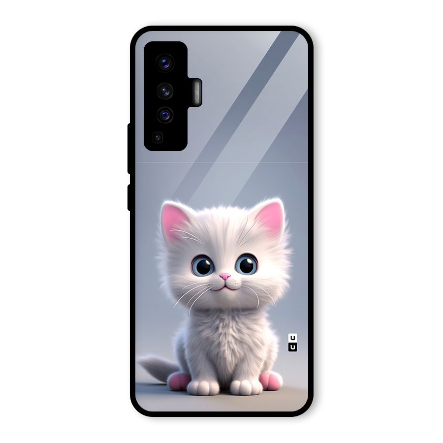 Cute Kitten Sitting Glass Back Case for Vivo X50