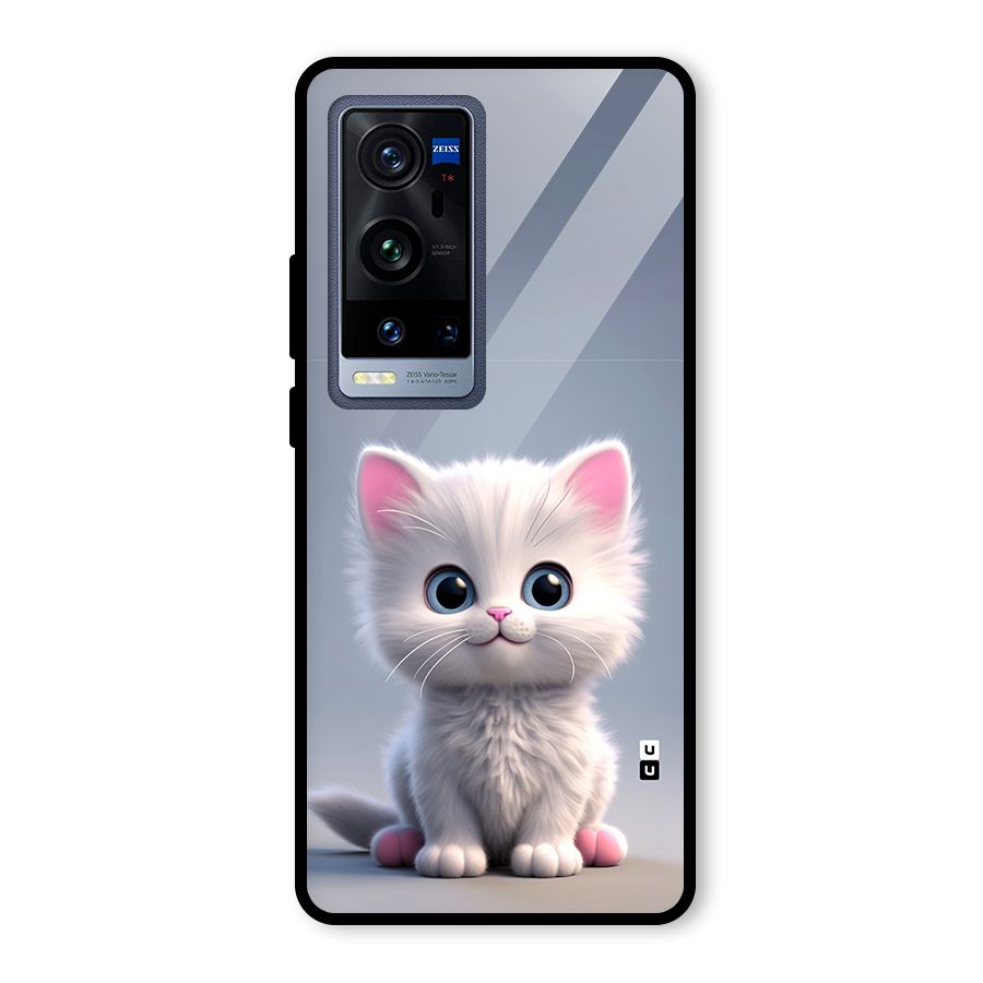 Cute Kitten Sitting Glass Back Case for Vivo X60 Pro Plus