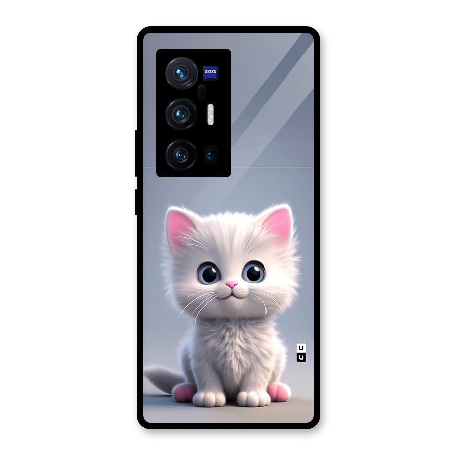 Cute Kitten Sitting Glass Back Case for Vivo X70 Pro Plus