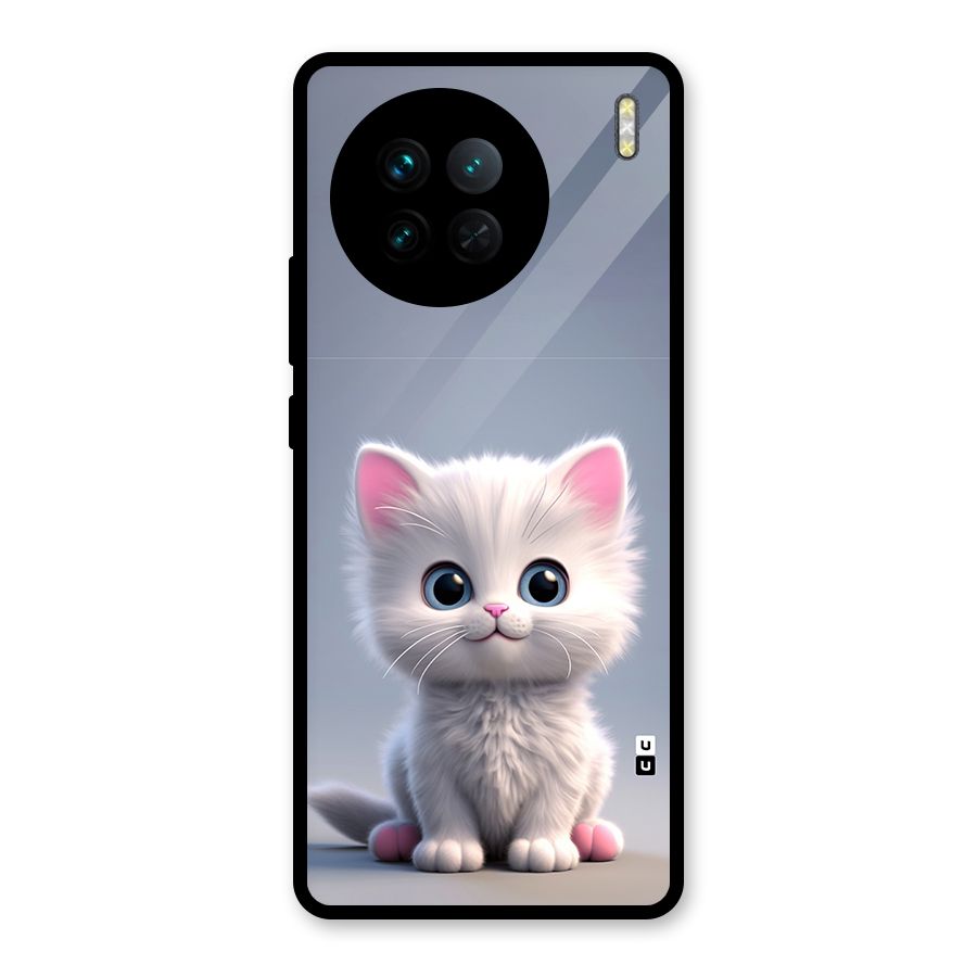 Cute Kitten Sitting Glass Back Case for Vivo X90