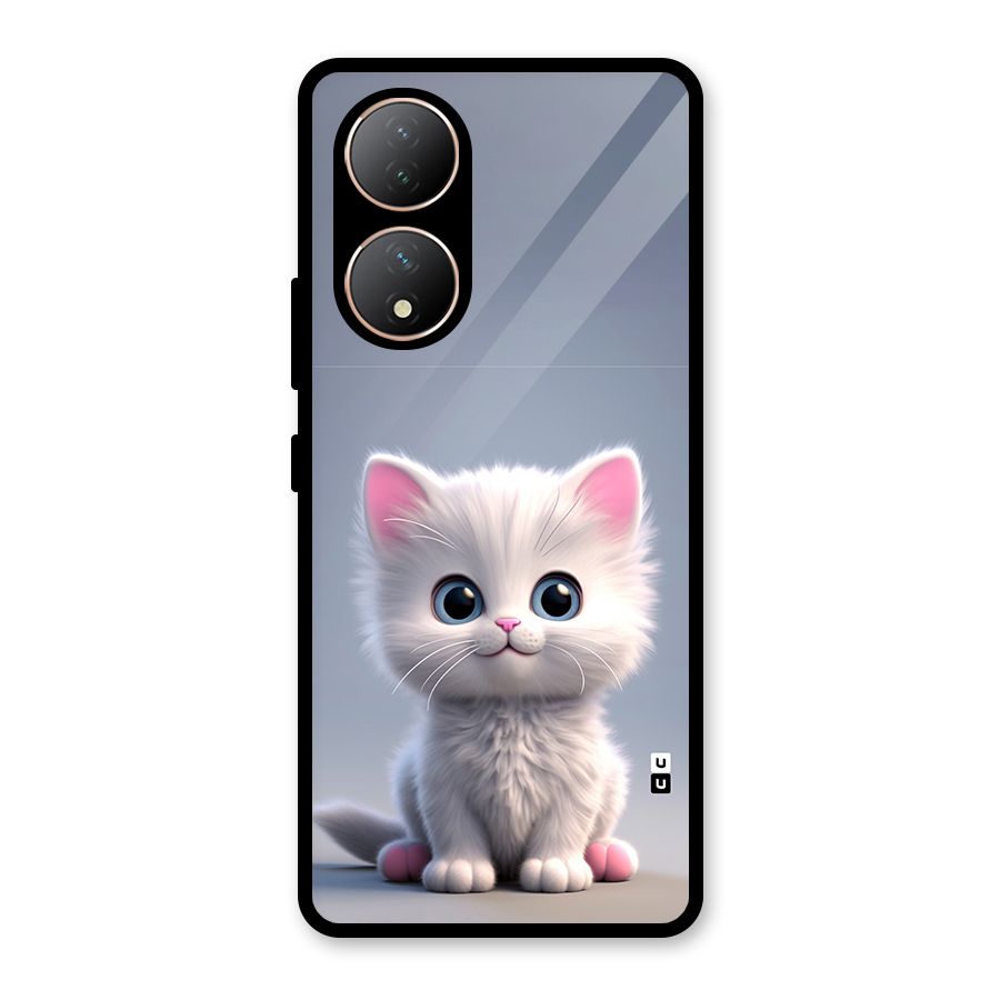 Cute Kitten Sitting Glass Back Case for Vivo Y100