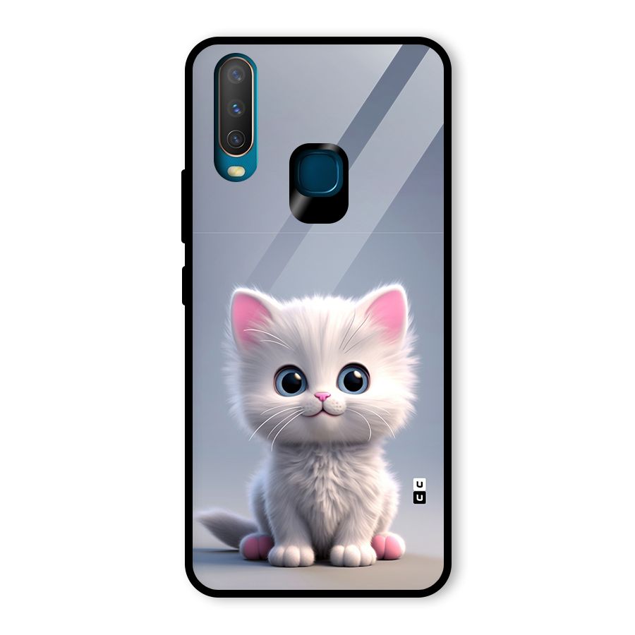 Cute Kitten Sitting Glass Back Case for Vivo Y17