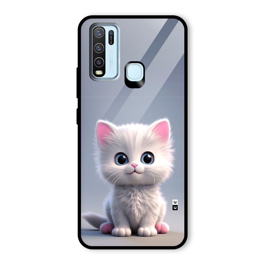 Cute Kitten Sitting Glass Back Case for Vivo Y50