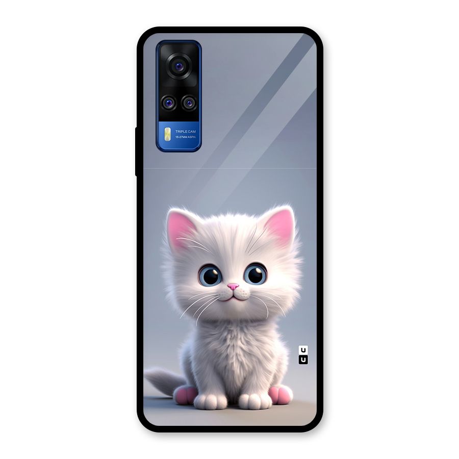 Cute Kitten Sitting Glass Back Case for Vivo Y51A