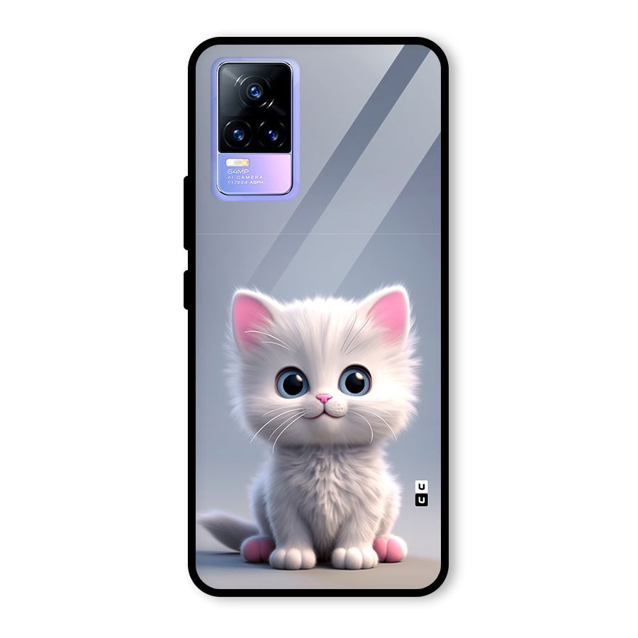 Cute Kitten Sitting Glass Back Case for Vivo Y73