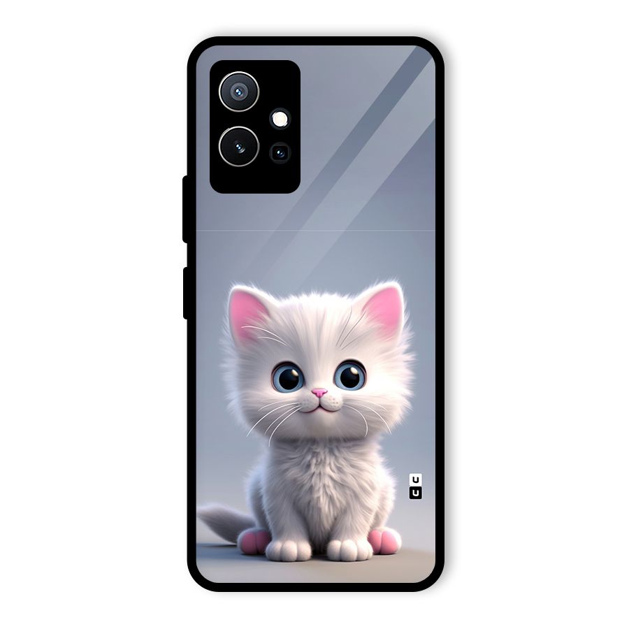 Cute Kitten Sitting Glass Back Case for Vivo Y75 5G