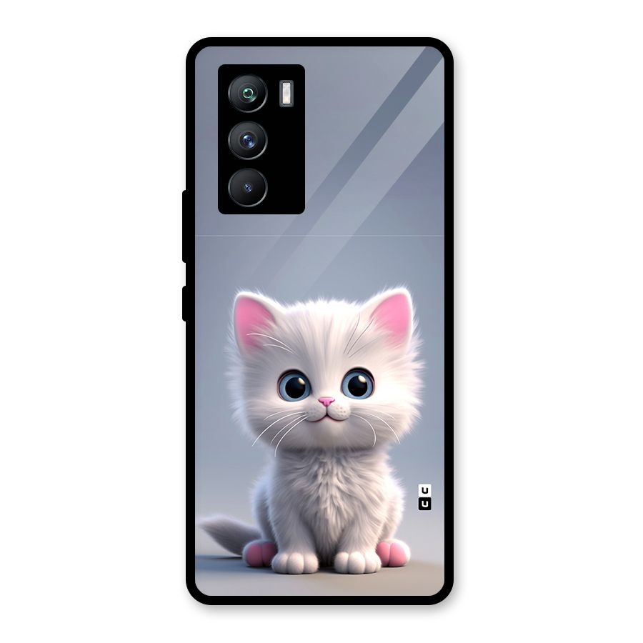 Cute Kitten Sitting Glass Back Case for Vivo iQOO 9 SE