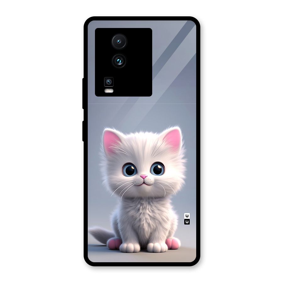 Cute Kitten Sitting Glass Back Case for Vivo iQOO Neo 7 Pro